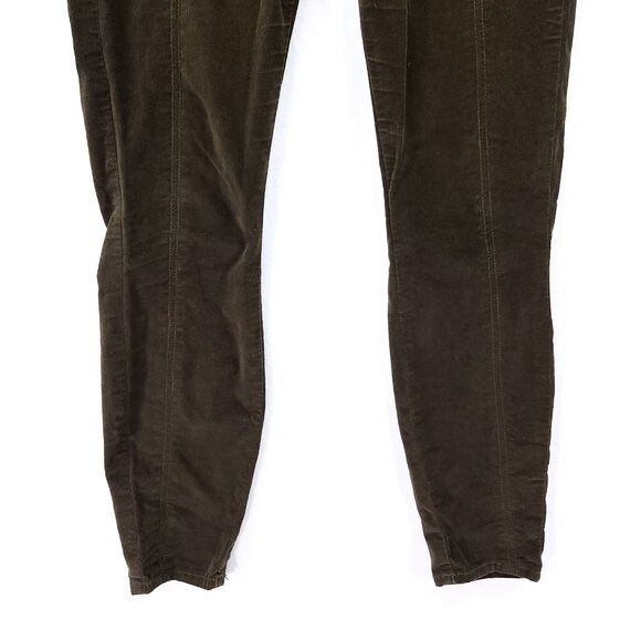 Anthropologie Micro Corduroy Pants Size 27 High Rise Skinny Pockets Green - Picture 12 of 14